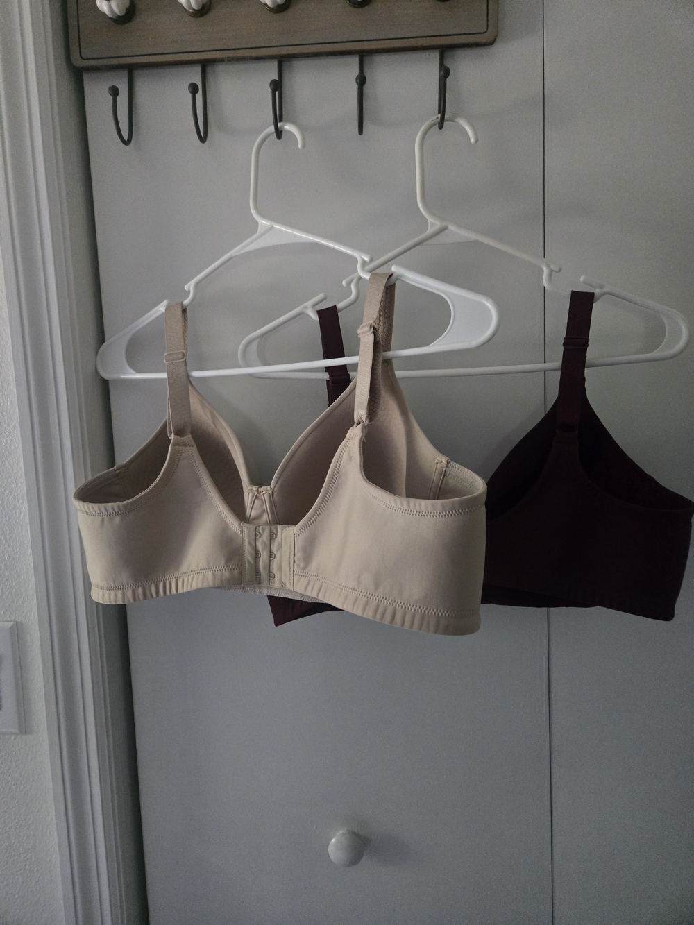Vanity Fair Seamless T-Shirt Bras in Burgundy and Beige - Picture 5 of 8